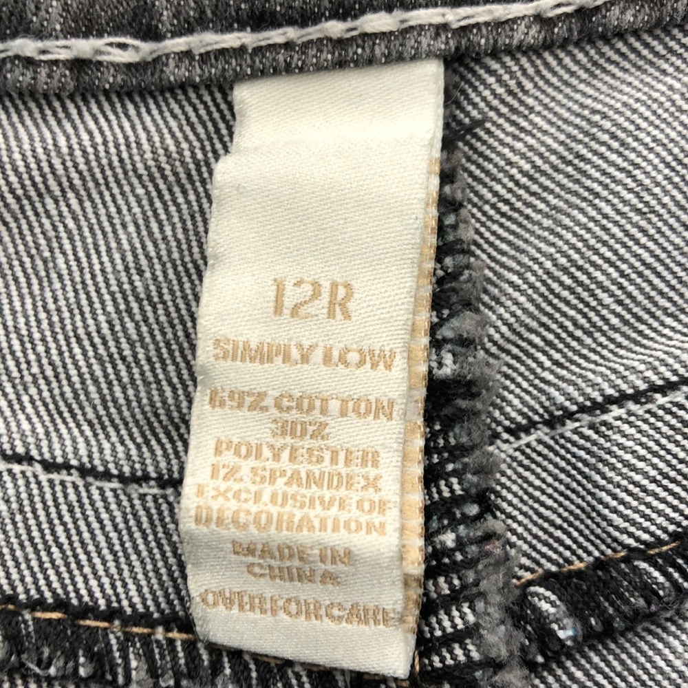 Justice Faded Black Straight Leg Jeans, 12 R - Picture 7 of 8